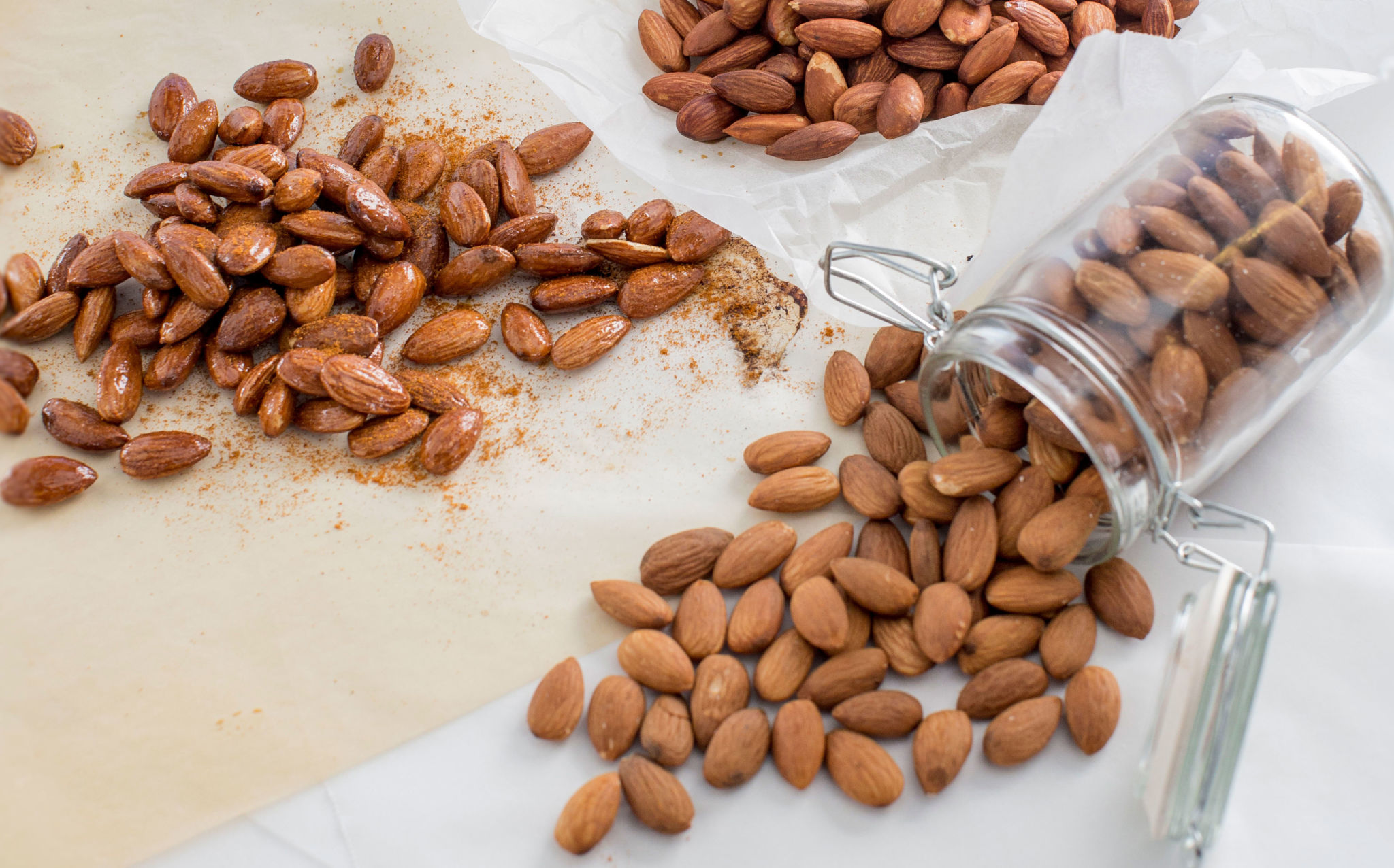different flavors of almonds
