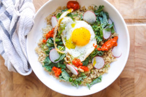 egg, rice bowl, healthy, gluten free, simple, how to cook, colorful, clean, food, recipe, lunch, dinner, bowl, plate, dan churchill, chef,